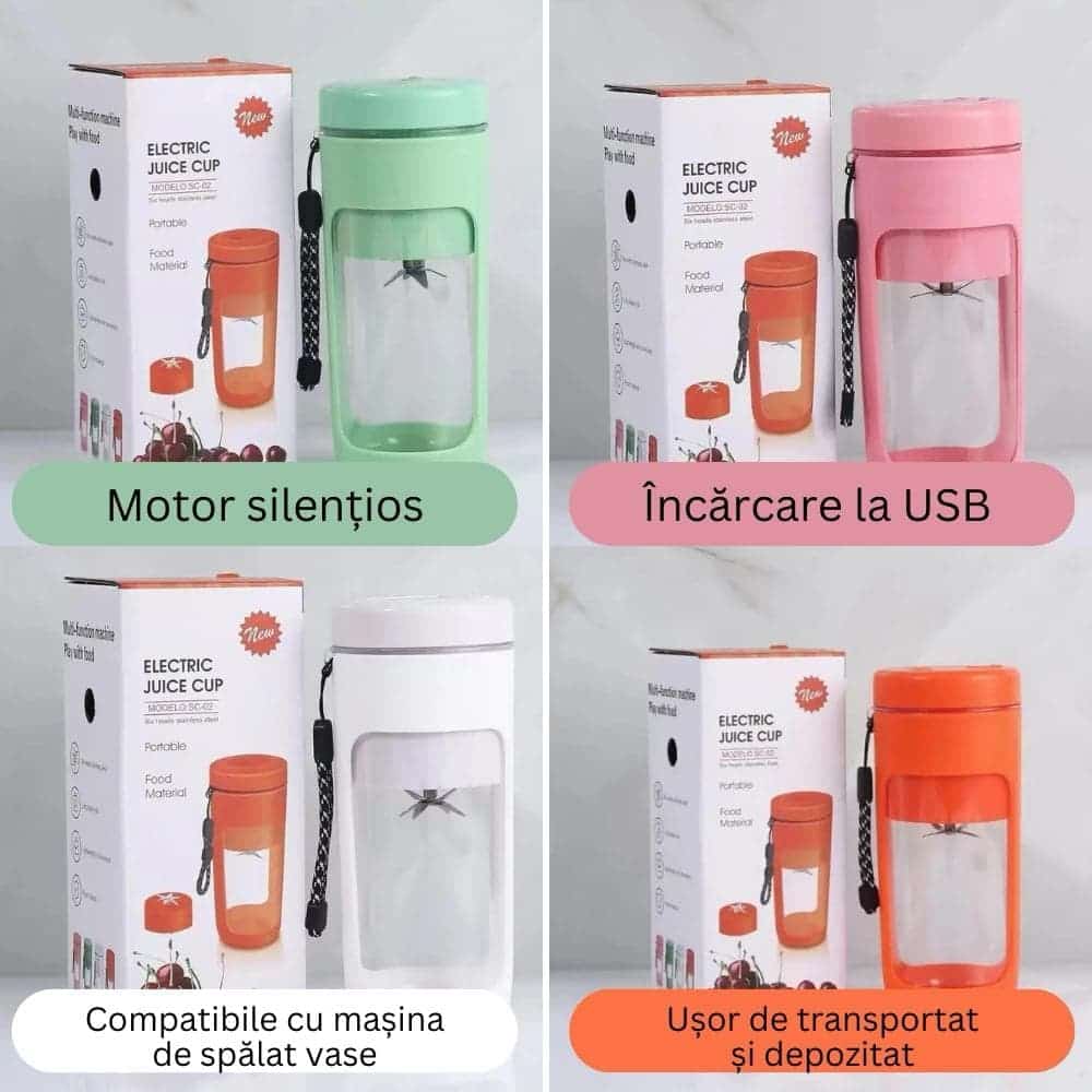 Mini Blender Mixeur Portable Rechargeable - rose - صورة 3