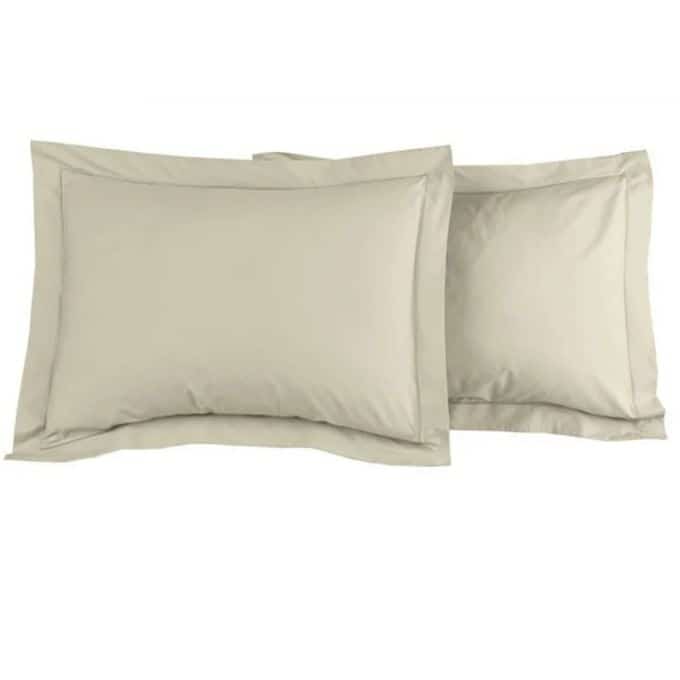 Lot de 2 taies d'oreiller en polycoton gris uni - Rose - صورة 4