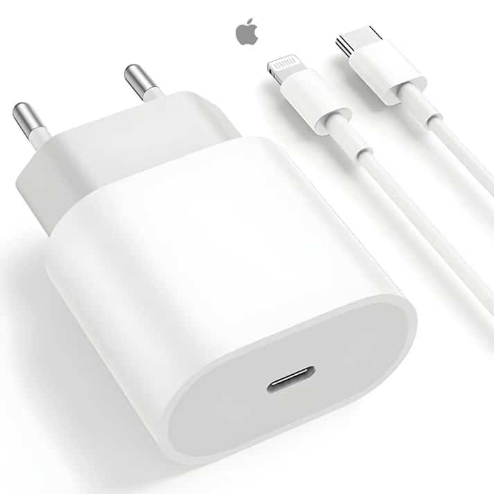 Chargeur iPhone 20W Type-C Lightning Tête + Câble - صورة 2