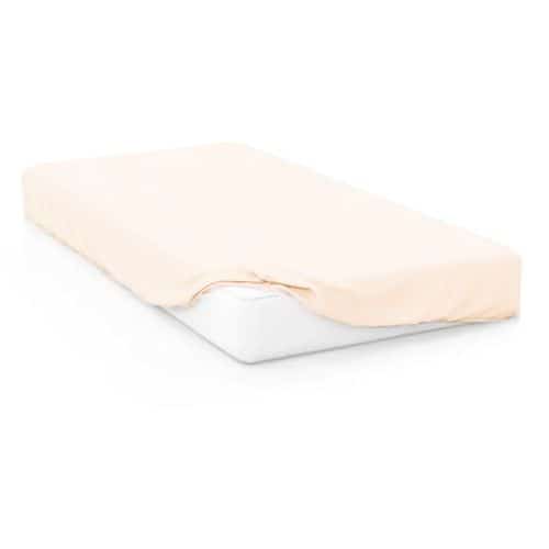 Drap-housse uni Beige 180x200cm polycoton - Blanc - صورة 2