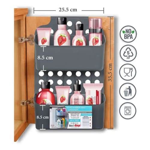 Organisateur - Suspendu - Pour Cuisine Et Salle De Bain - NOIR