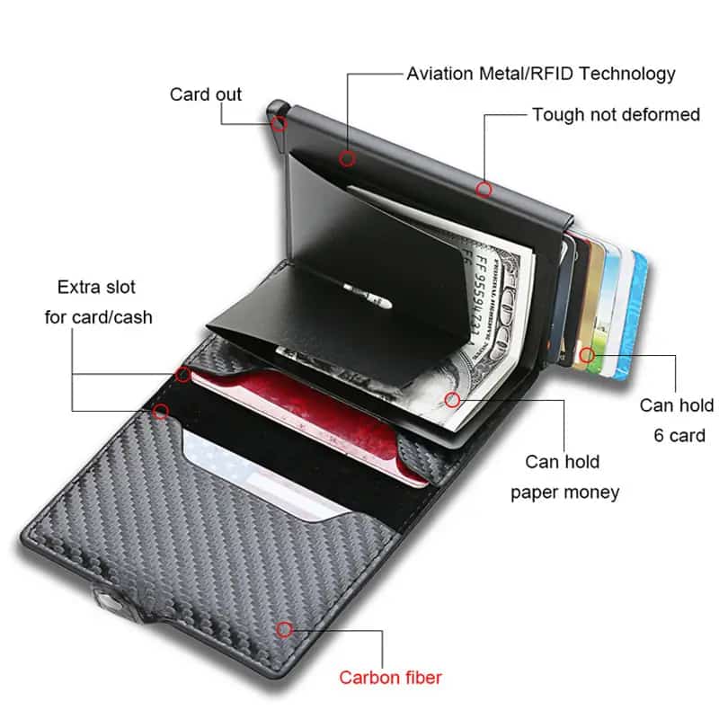 PORTE CARTE CREDIT - POP UP WALLET TS2 - MARRON FONCEE - صورة 3