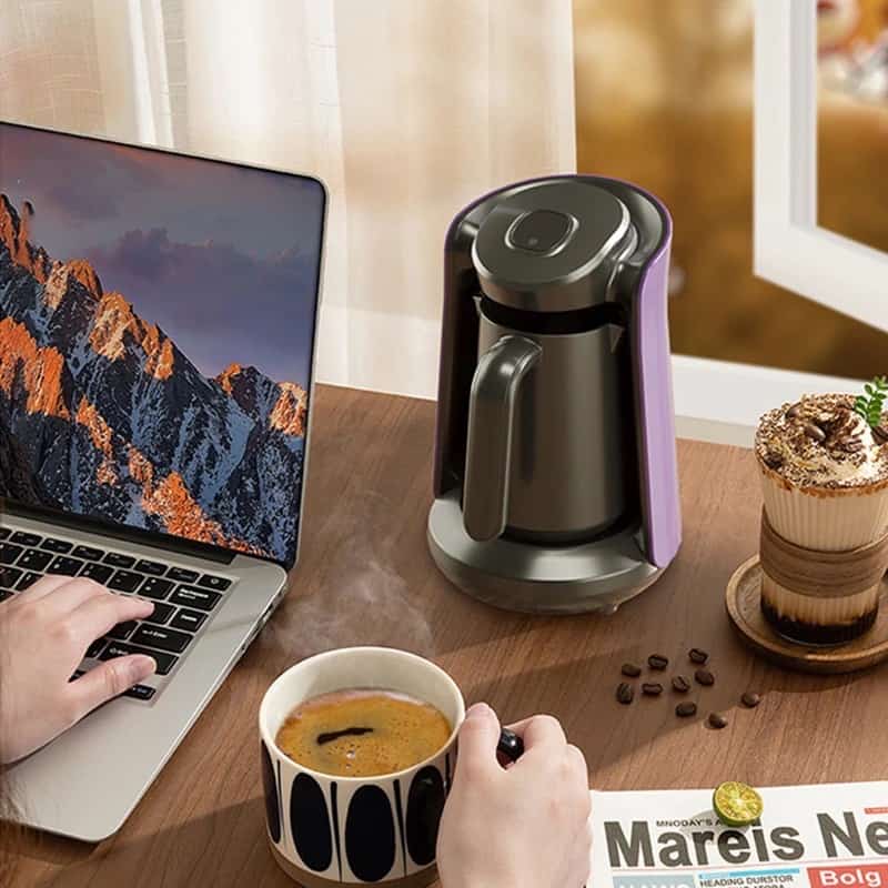 Silver Crest - Turkish Coffee Pot Kettle Intelligent Thermal Insulation Temperature Control Washing Electric - Red - صورة 6