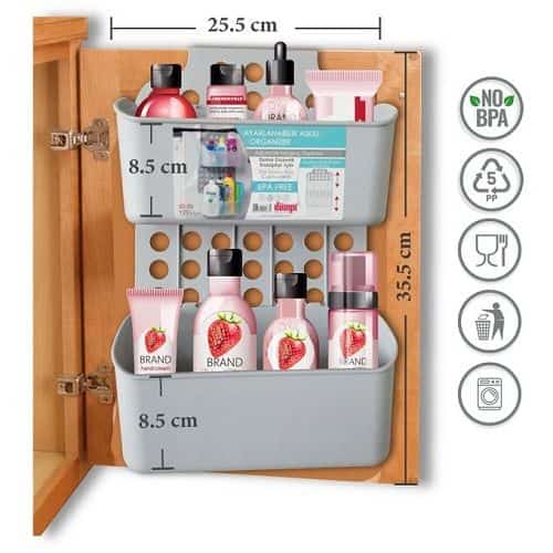 Organisateur - Suspendu - Pour Cuisine Et Salle De Bain - NOIR - صورة 3