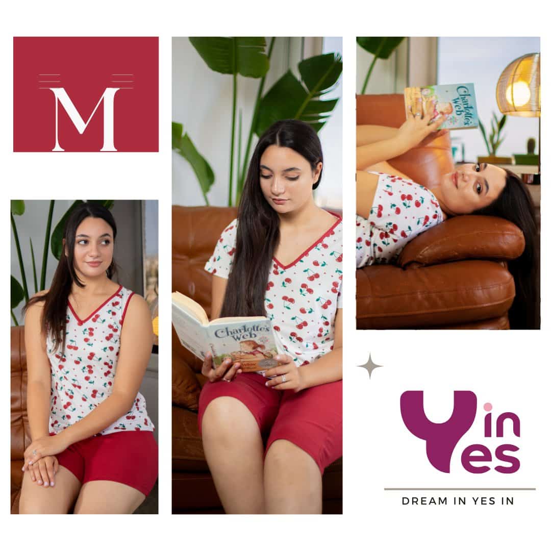 Ensemble Pyjama 2 Pièces en Coton Doux -YES'IN - Turqoise C L-42 - صورة 6