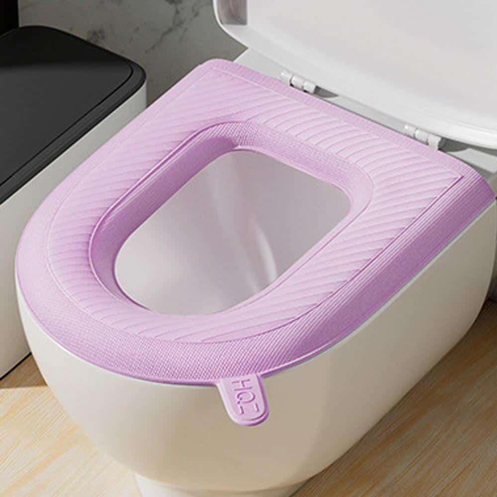 Abattant Siège coussin de toilette en silicone 40x37cm - rose - صورة 7