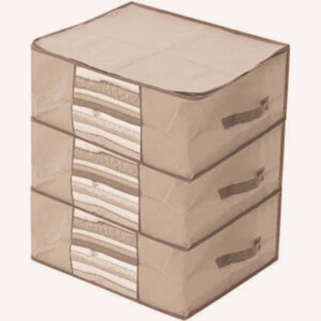 Pack 3 sacs de rangement - beige - صورة 6