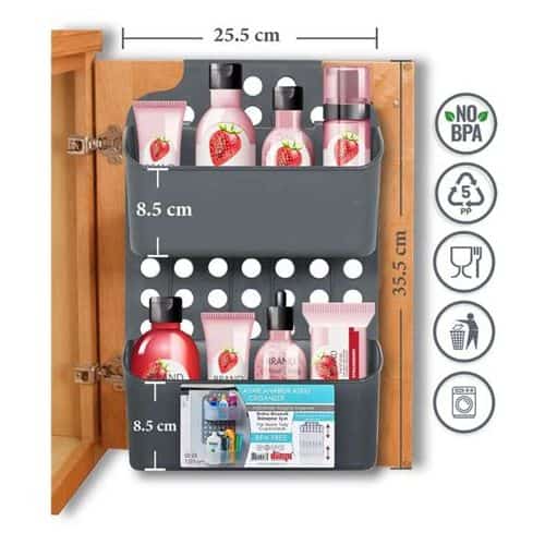 Organisateur - Suspendu - Pour Cuisine Et Salle De Bain - NOIR - صورة 2