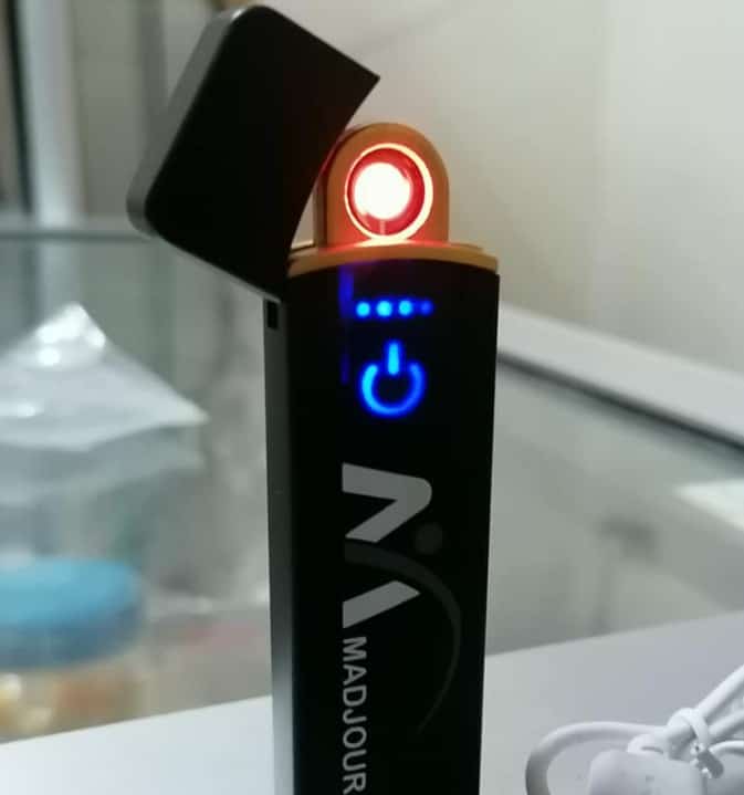 Briquet Allume Cigarette Rechargeable Avec Câble USB - Bleu - صورة 2