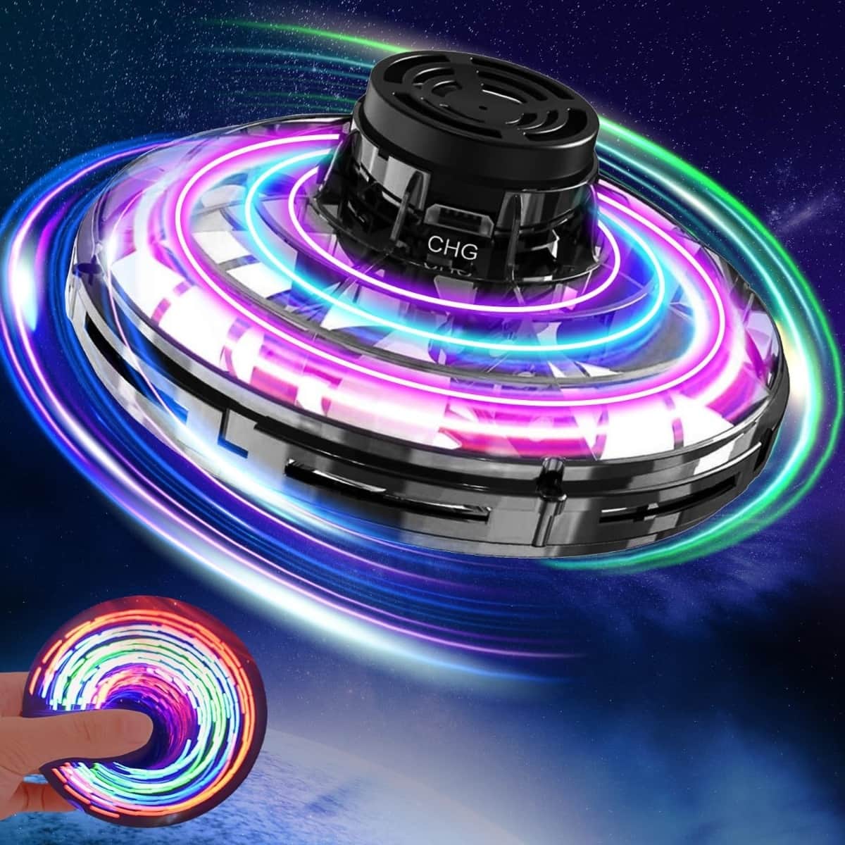 Spinner Volante - Mini UFO Drone Rechargeable - black