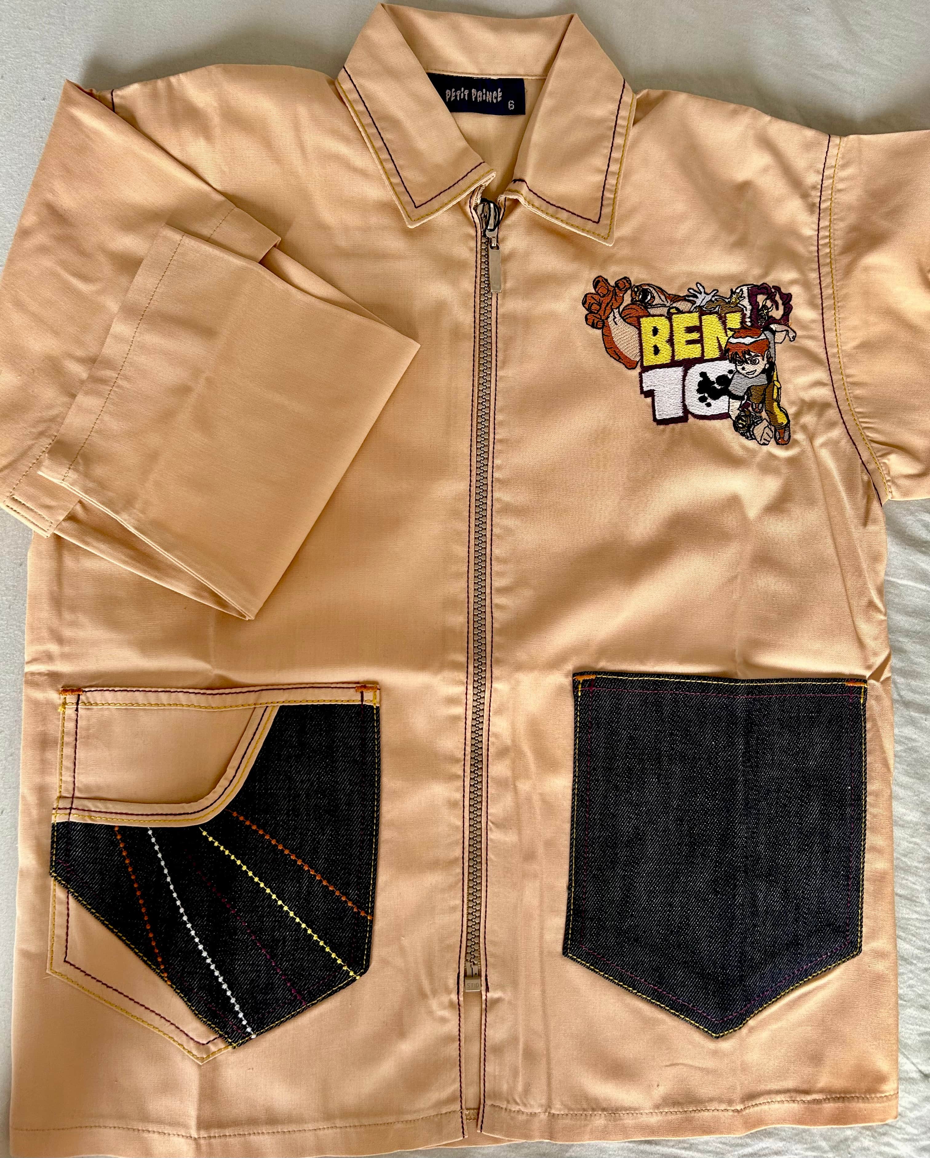 Tablier garçon école beige - 6 ans