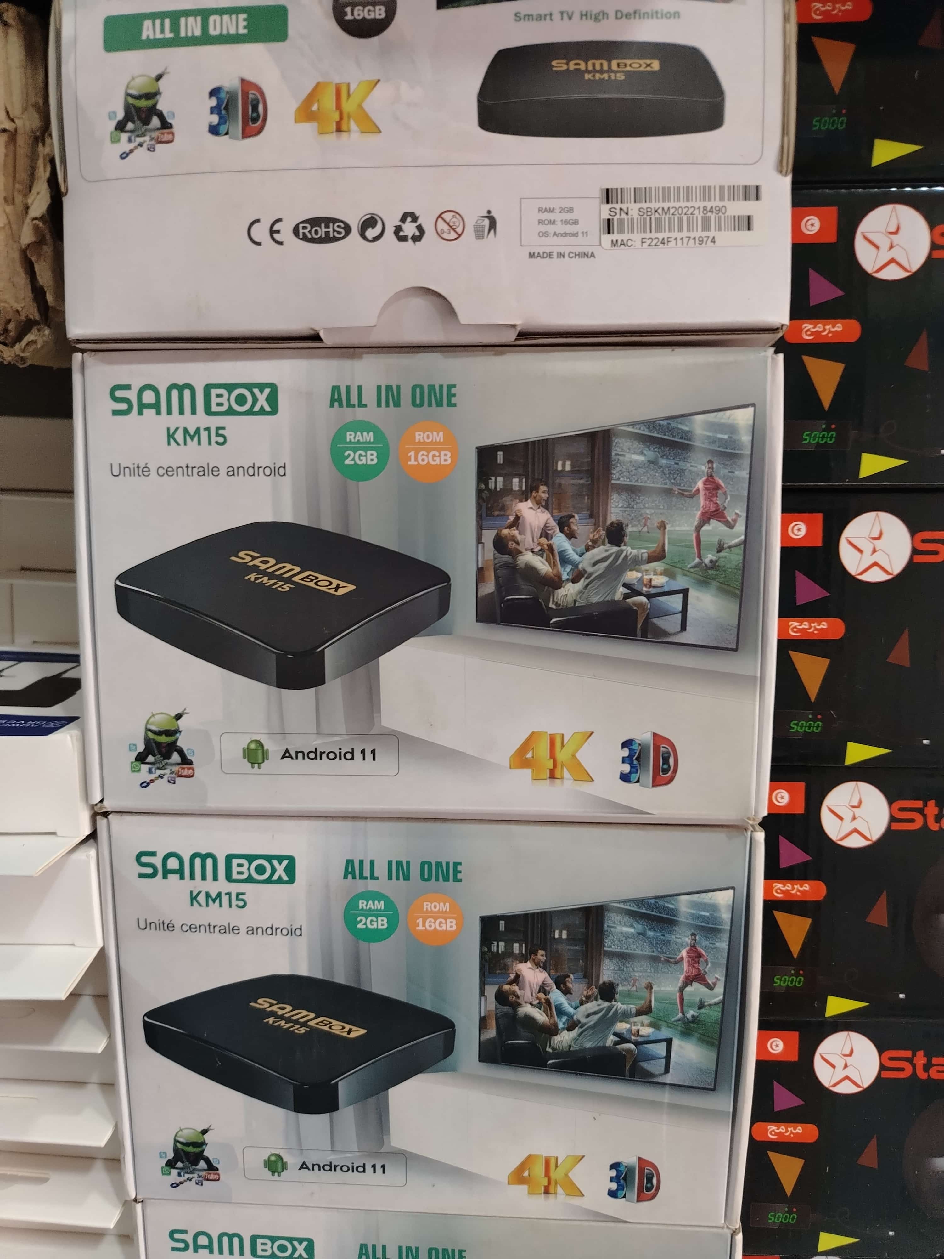 BOX ANDROID SAMBOX KM15 4K 2Go/16Go – Noir - صورة 2