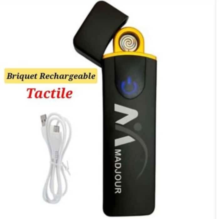 Briquet Allume Cigarette Rechargeable Avec Câble USB - Bleu - صورة 4