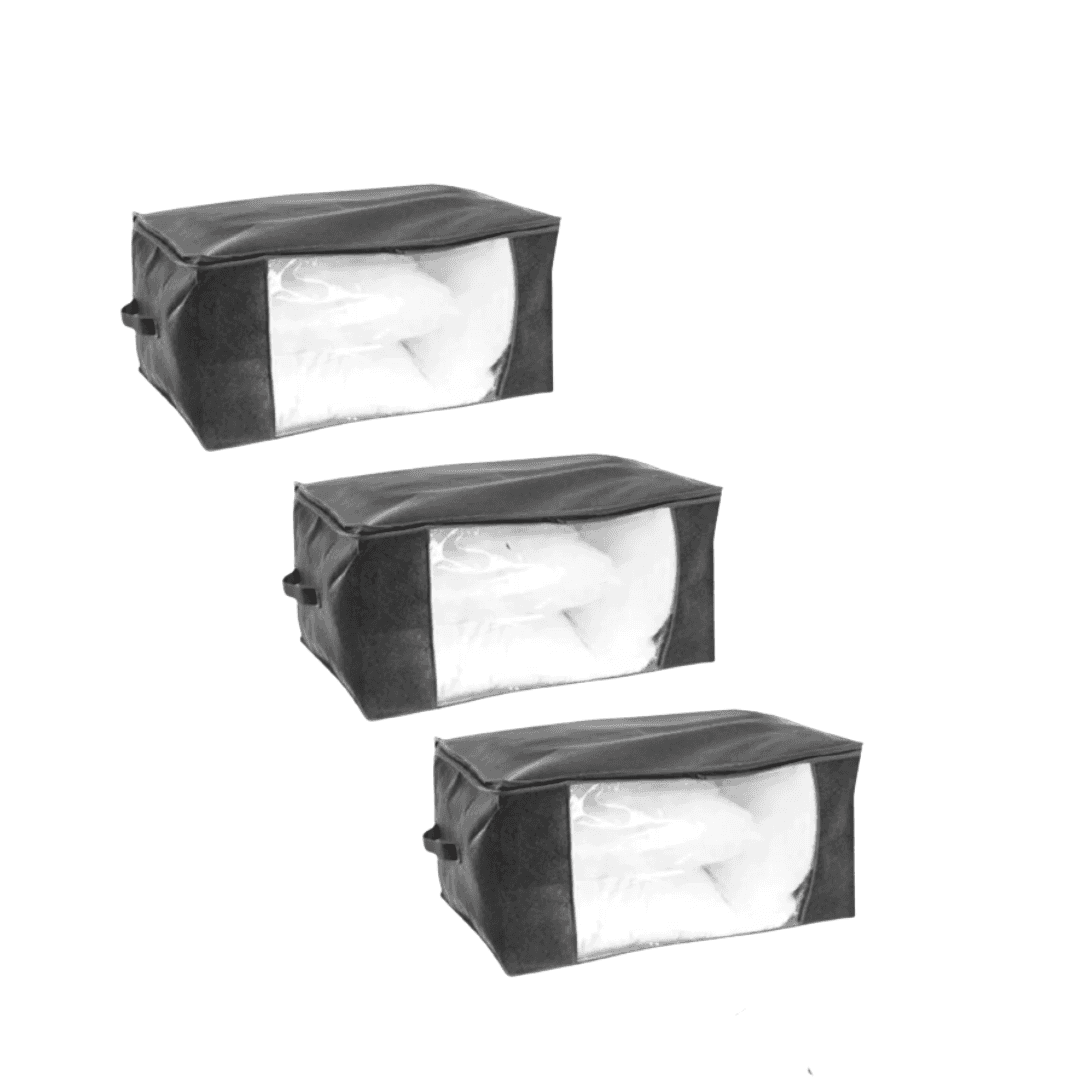 Pack 3 sacs de rangement - beige - صورة 2
