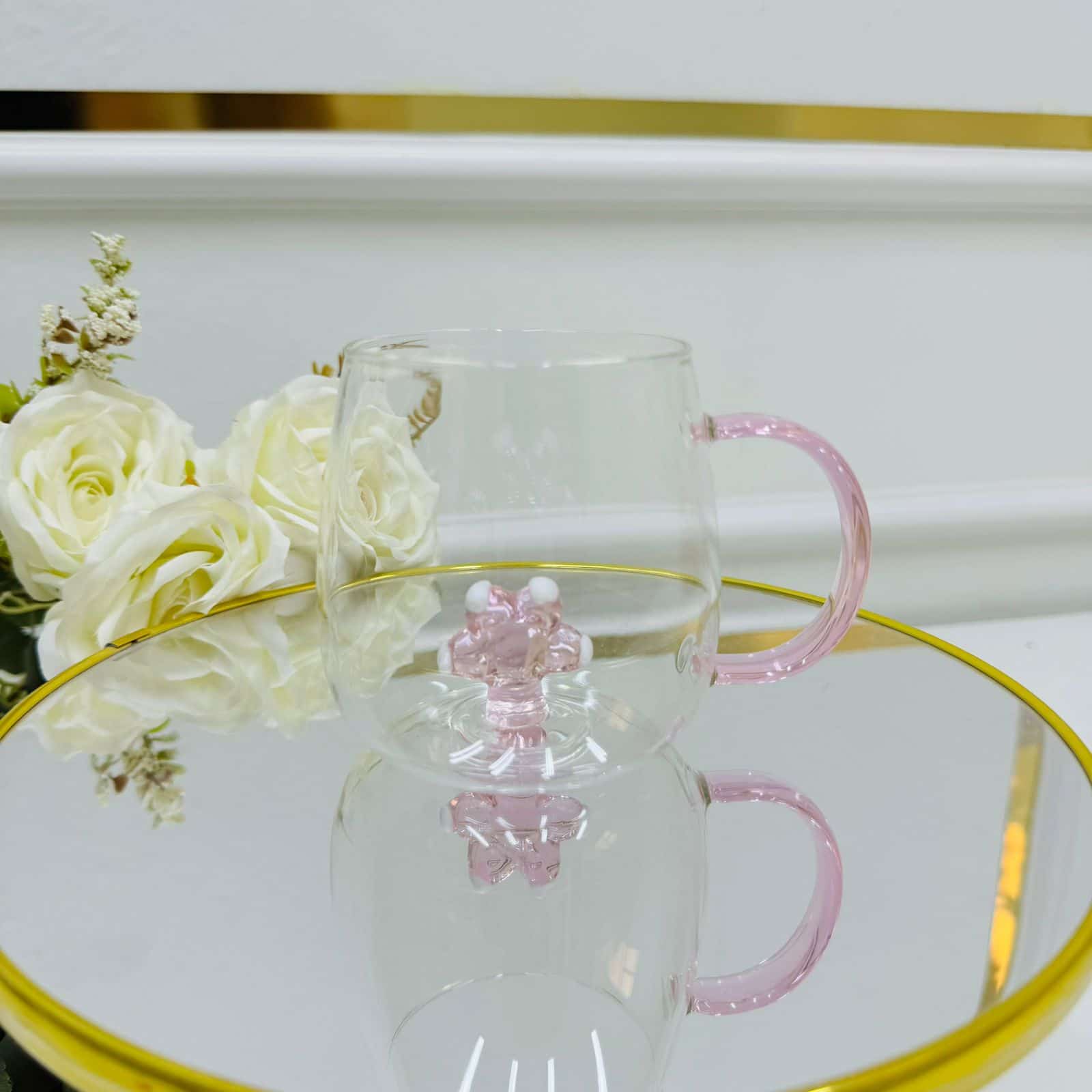 Tasse en verre 3D avec poignée - Bronze - صورة 4