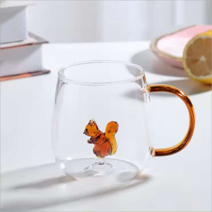 Tasse en verre 3D avec poignée - Bronze - صورة 6